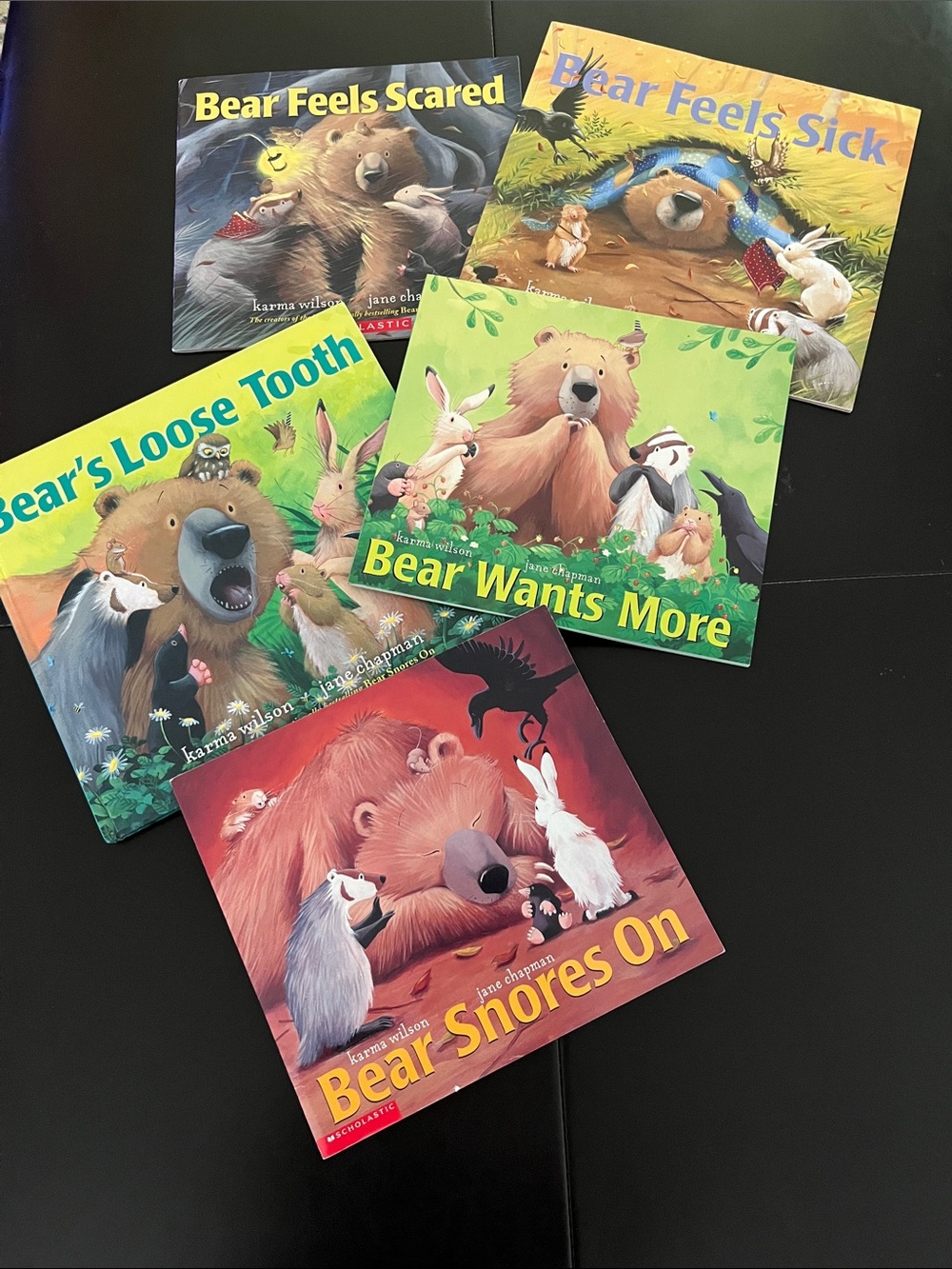 Scholastic Bear Board Book Set - Green, Yellow, Red, Blue, Black